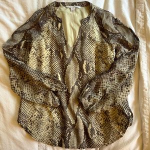 Diane von Furstenberg silk snake print top